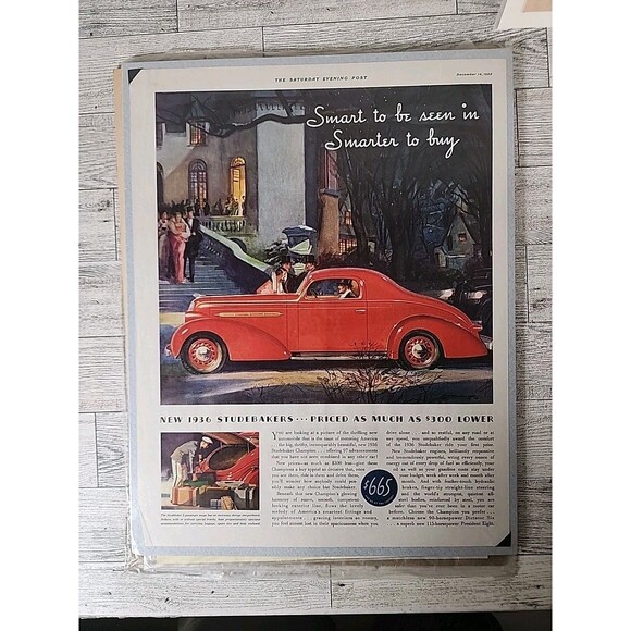 7 Vintage STUDEBAKER BILL VUKOVICH DODGE BUICK Ads Art Print Clippings Lot 1930s - Picture 7 of 8